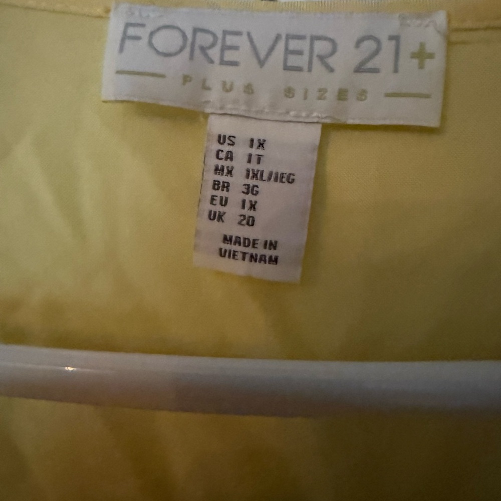 Size 1X YellowForever 21 Tank Top
